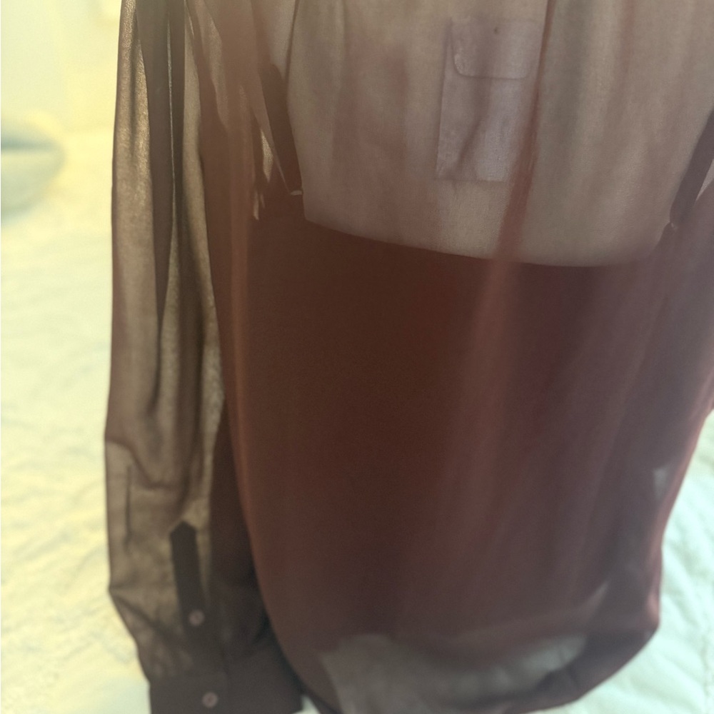 Banana Republic Burgundy Sheer Blouse and Tank - Picture 8 of 9